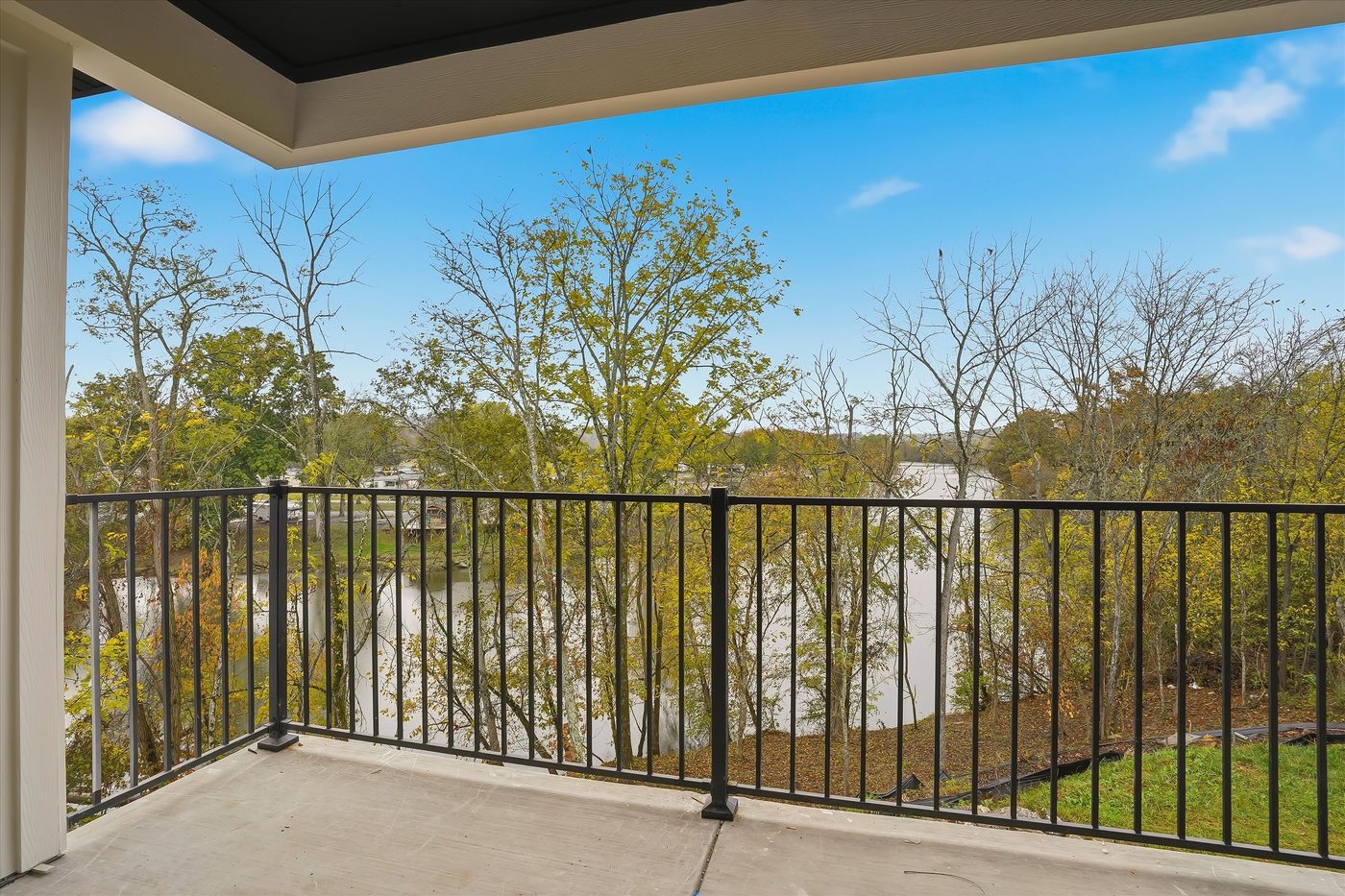 Balcony overlooking the river at Smoky Mountain Flats