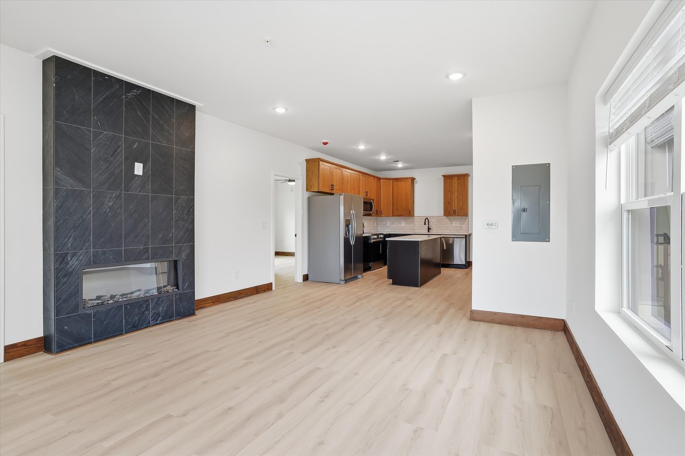 Open concept living room and kitchen