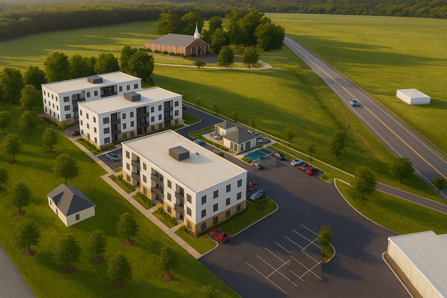 Aerial rendering of the Middlebrook site