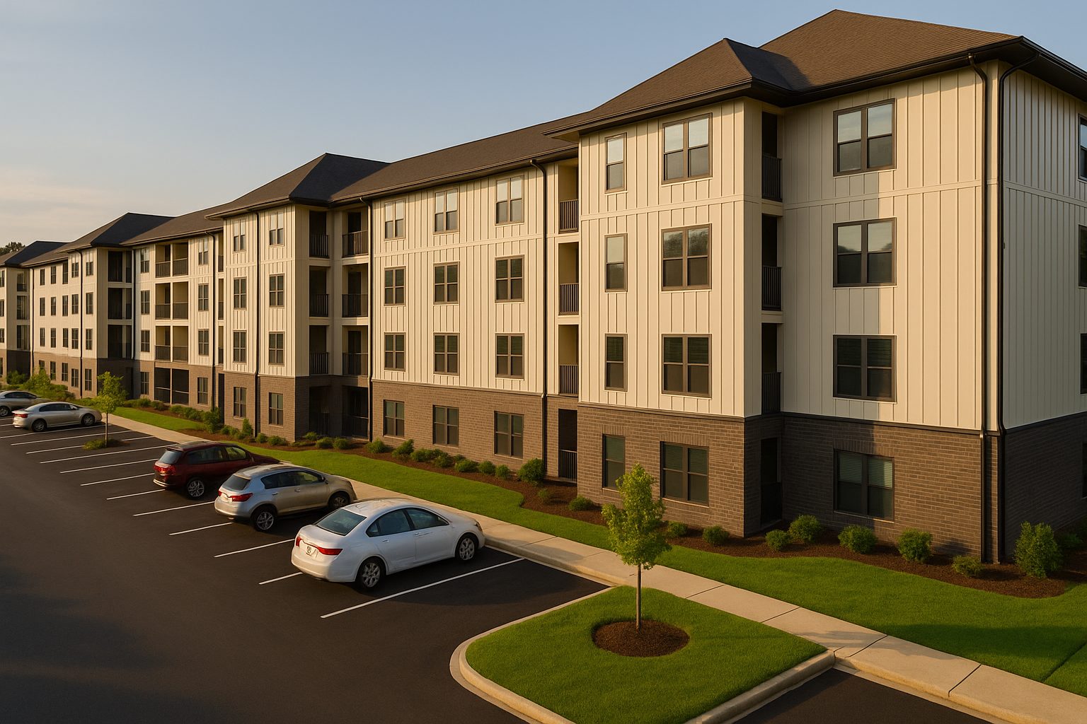 Street level rendering of a Smoky Mountain Flats building